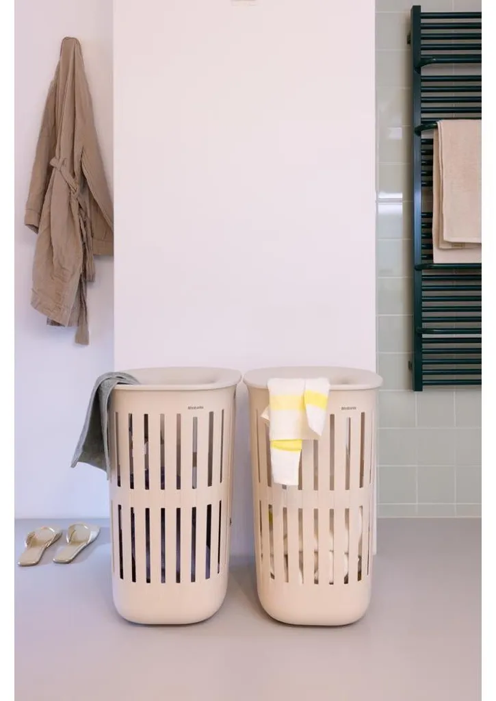Panier à linge 55L Brabantia Collect-It beige clair : design et aéré - 8