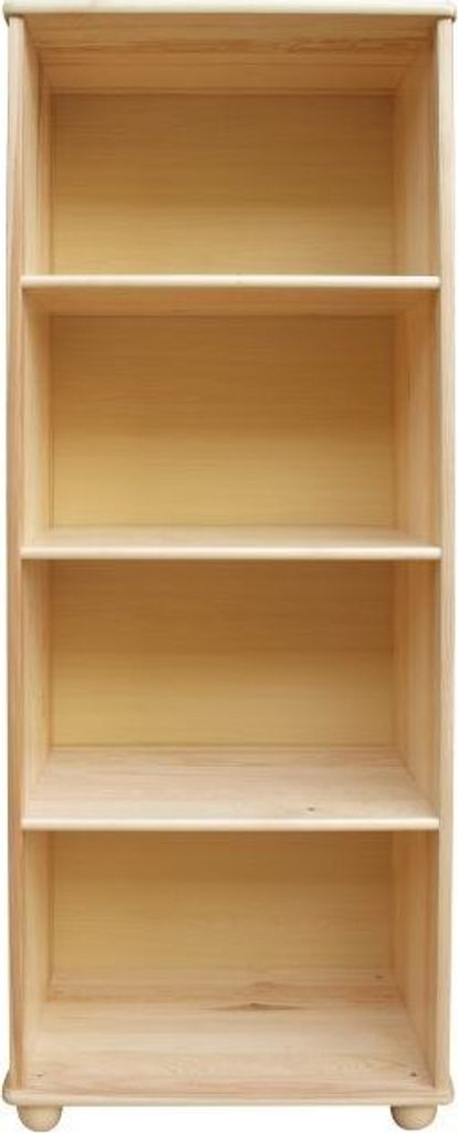 Regal, Küchenregal, Wohnzimmerregal, Bücherregal - 60 cm breit, Kiefer Holz-Massiv, Farbe: Natur