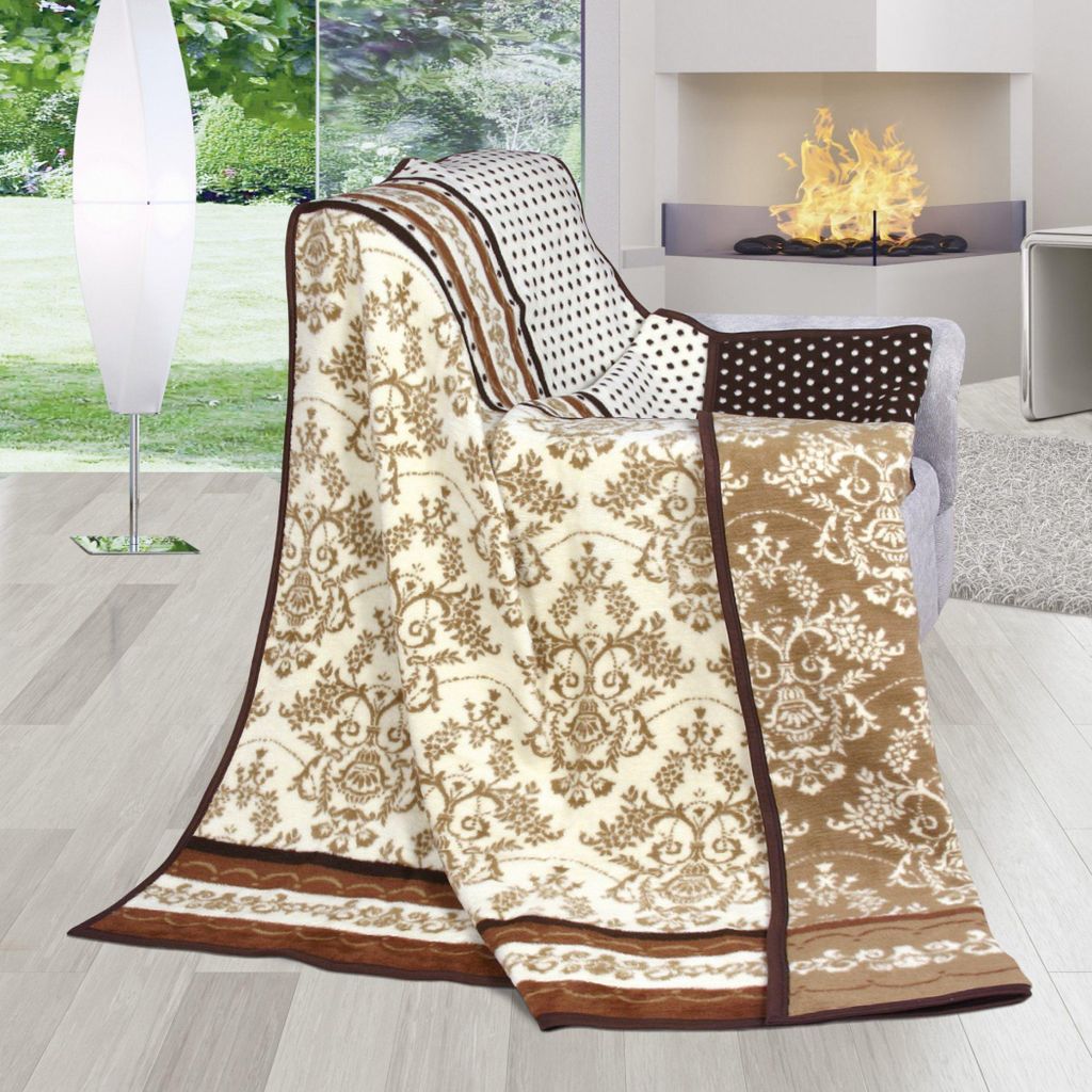 Decke Karmela Einzelbett 150x200cm braun ornamentiert