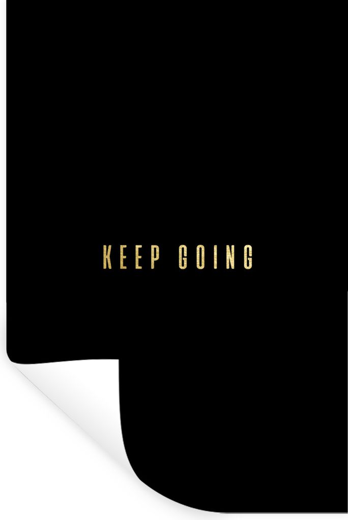 MuchoWow Wandtattoo Wandsticker Wandaufkleber Zitat - Motivation Schwarz und Gold 20x30 cm Selbstklebend und Repositionierbar - Sticker - Dekorfolie