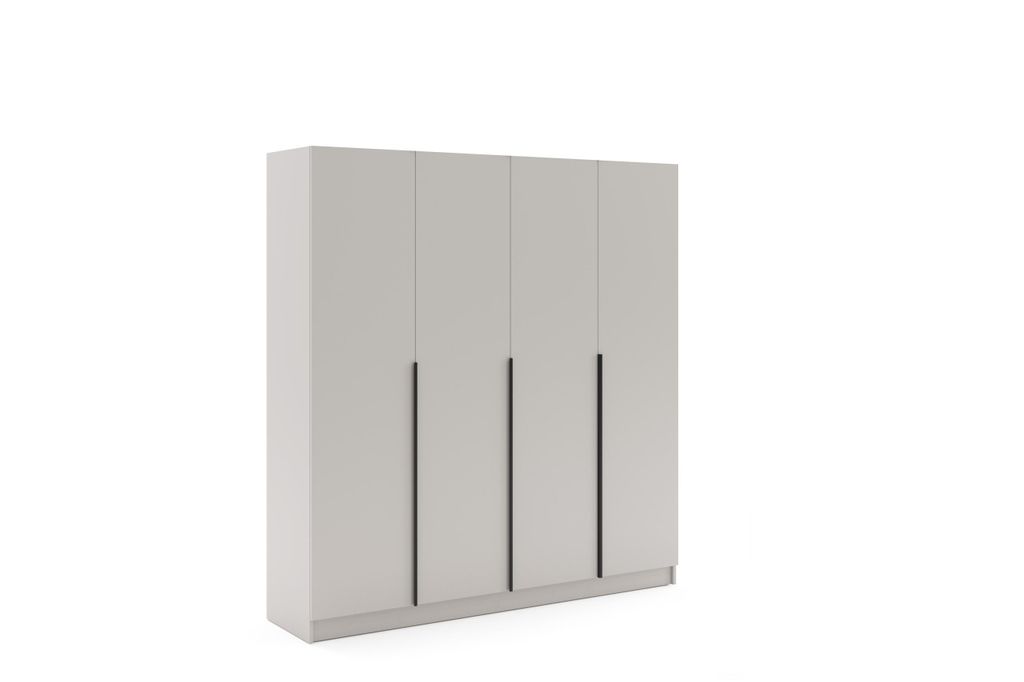 Riva Drehtürenschrank 200 cm Kaschmir – 4-türig, Tiefe 61 Produktbild 