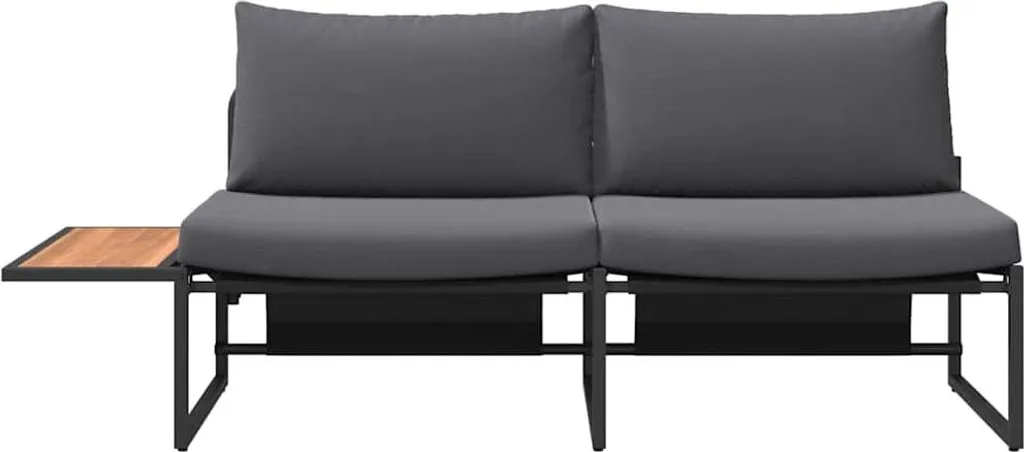 Canapé de jardin résistant aux intempéries en métal et coussins - 5