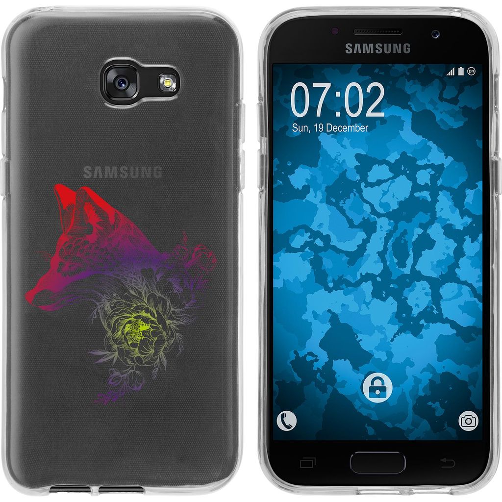 PhoneNatic Case kompatibel mit Samsung Galaxy A7 (2017) Silikon-Hülle Floral Fuchs M1-5