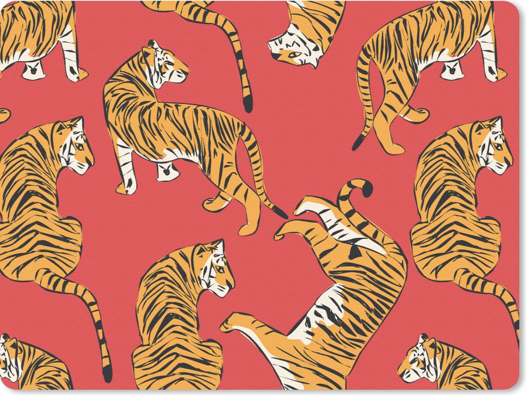 MuchoWow Mauspad Mousepad Tiger - Dschungel - Muster 40x30 cm - Mousepads - Maus Mat - Pad - Mausunterlage - Anti Rutsch
