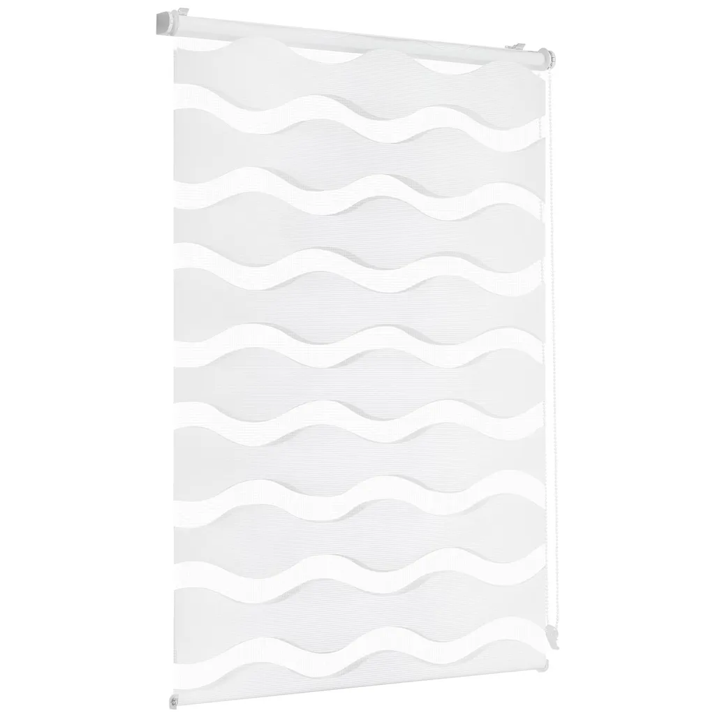 Store double vagues blanc 85x150 cm anti vis-à-vis sans perçage - 13