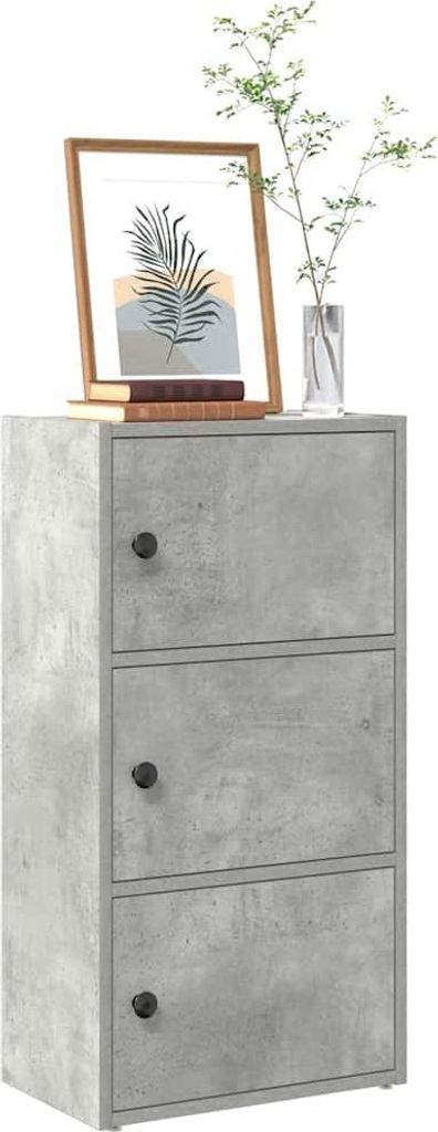 vidaXL Libreria grigio cemento 40x24x77 cm materiale a base Immagine del prodotto 