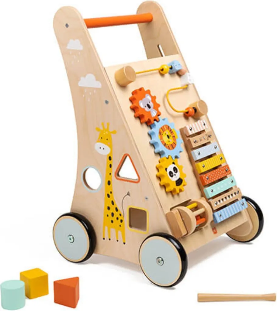Eurekakids Parcours en Bois Golden avec 6 Activités Éveil Bébé One Size