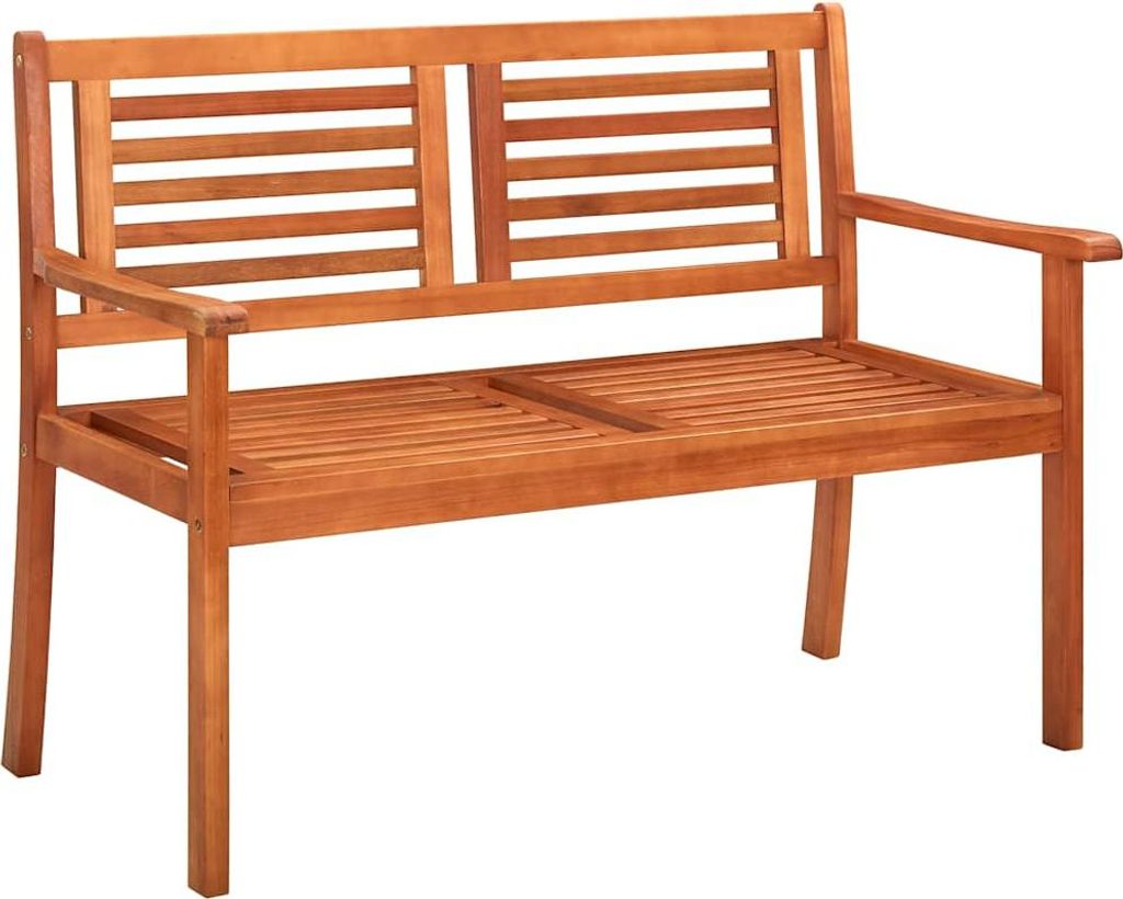 vidaXL 2-Sitzer-Gartenbank mit Auflage 120 cm Massivholz Eukalyptus