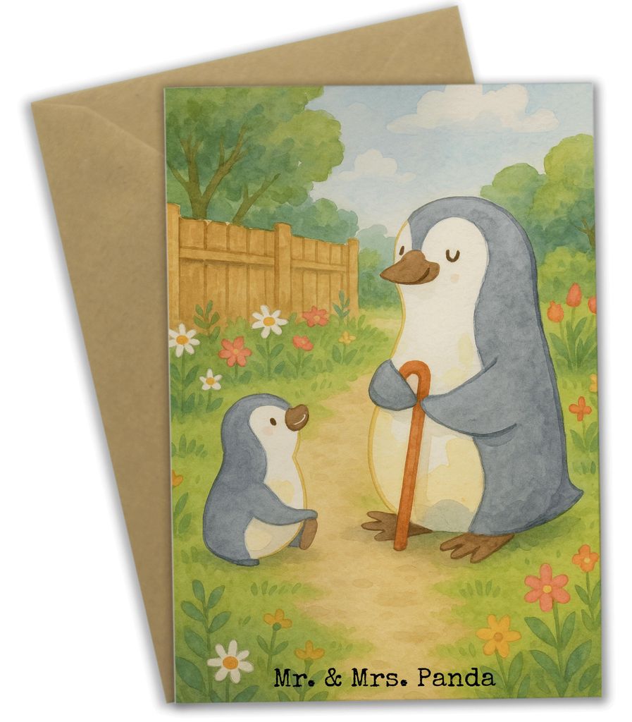 Mr. & Mrs. Panda babykarte Pinguin Opa Enkel Design - Weiß - Geschenk, Grußkarte, Muttertag, für, hochzeitskarten, einladungskarten, dankeskarte...