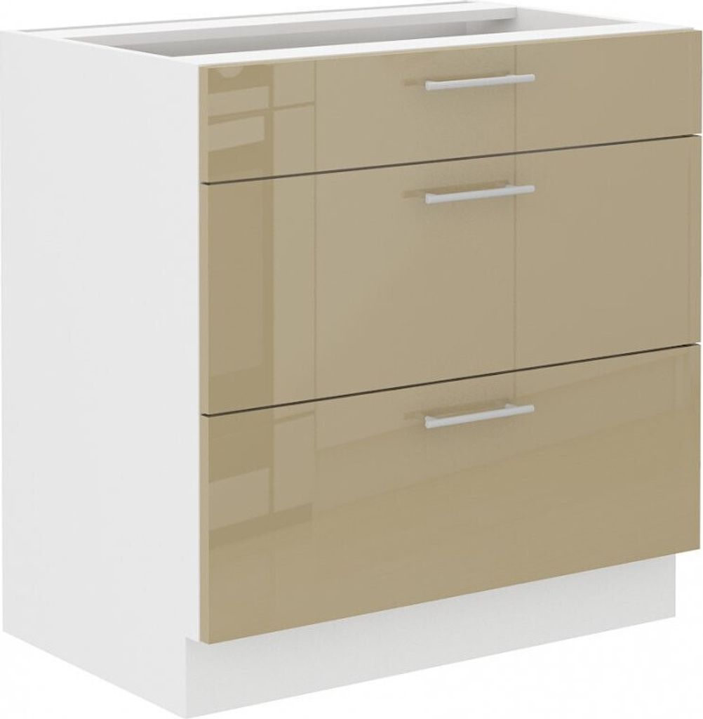 Unterer Schubladenschrank LAJLA – Breite 80 cm, Cappuccino / Weiß