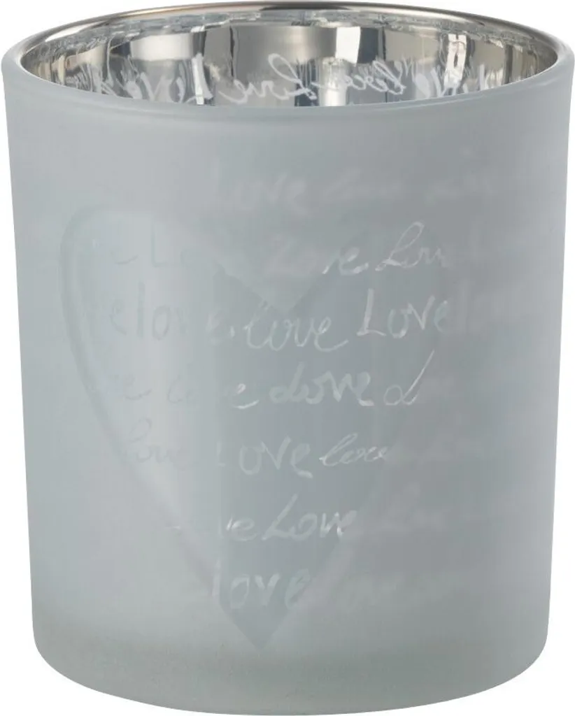 Porte-bougie Love Blanc J-Line - Décoration de Table pour Mariage et Dîner