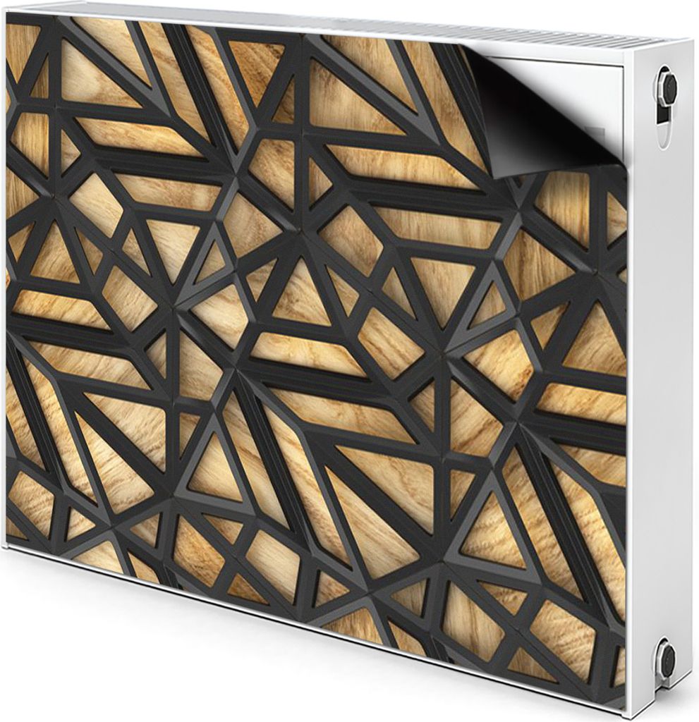 Magnet Radiator Magnet Mat Heizkörper Heizung Verkleidung Abdeckung 110x60 cm - Schwarz, geometrisch, muster,
