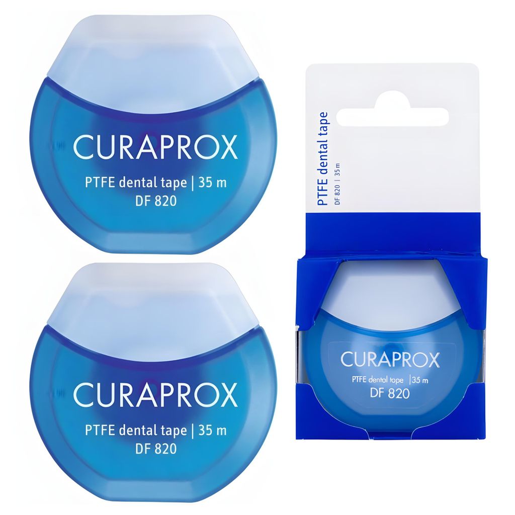 Curaprox DF 820 Zahnseide – PTFE-beschichtet – gewachst – 2×35 m
