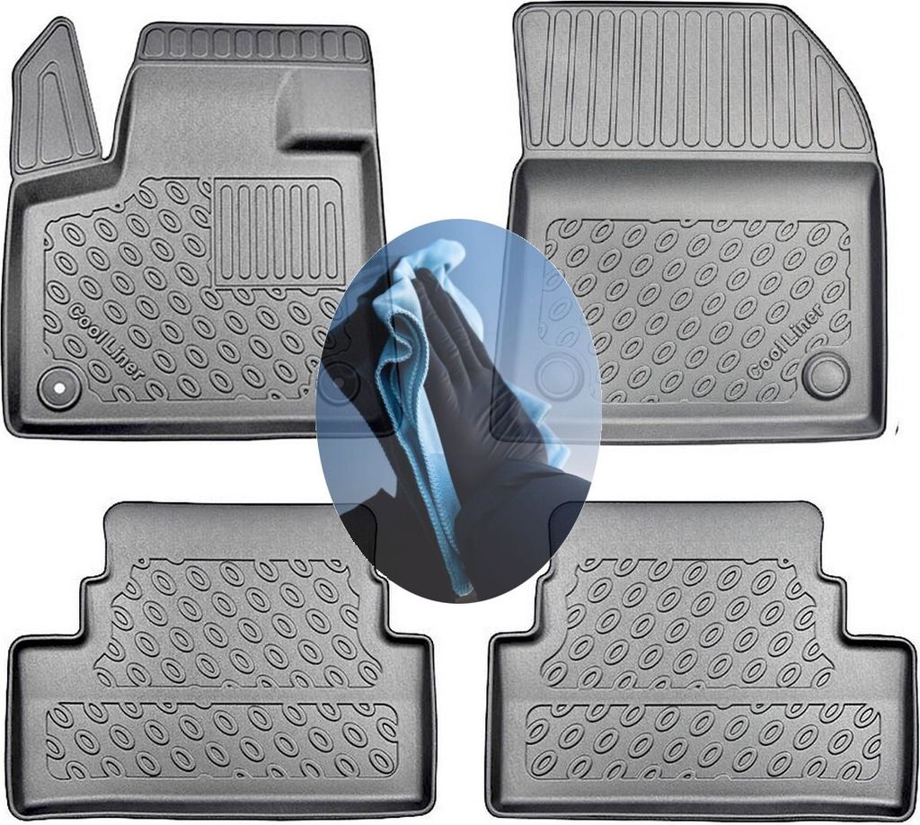 Z511147 TPE-Gummifußmatten kompatibel mit Opel Grandland X GS Line Steilheck Geländewagen SUV 5-türer 2017- für Modell ohne Stereoanlage FOCA...