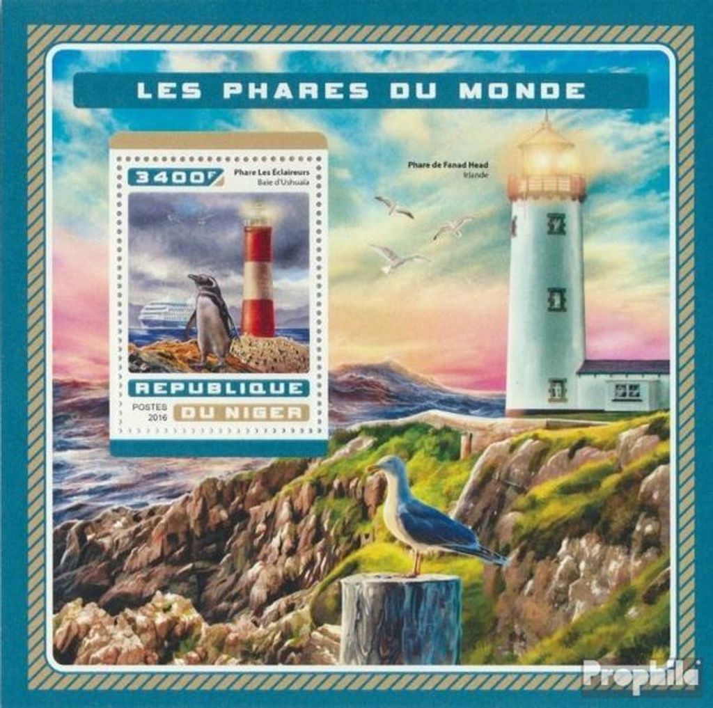 Briefmarken Niger 2016 Mi Block 637 (kompl. Ausg.) postfrisch Leuchttürme