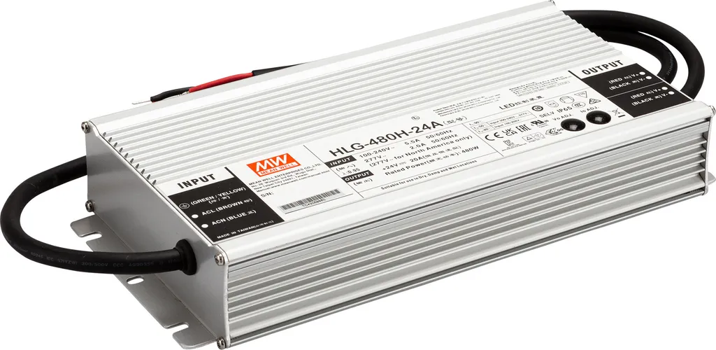 Mean Well HLG-480H-24 Alimentation LED 480W 24V IP65 Haute Performance