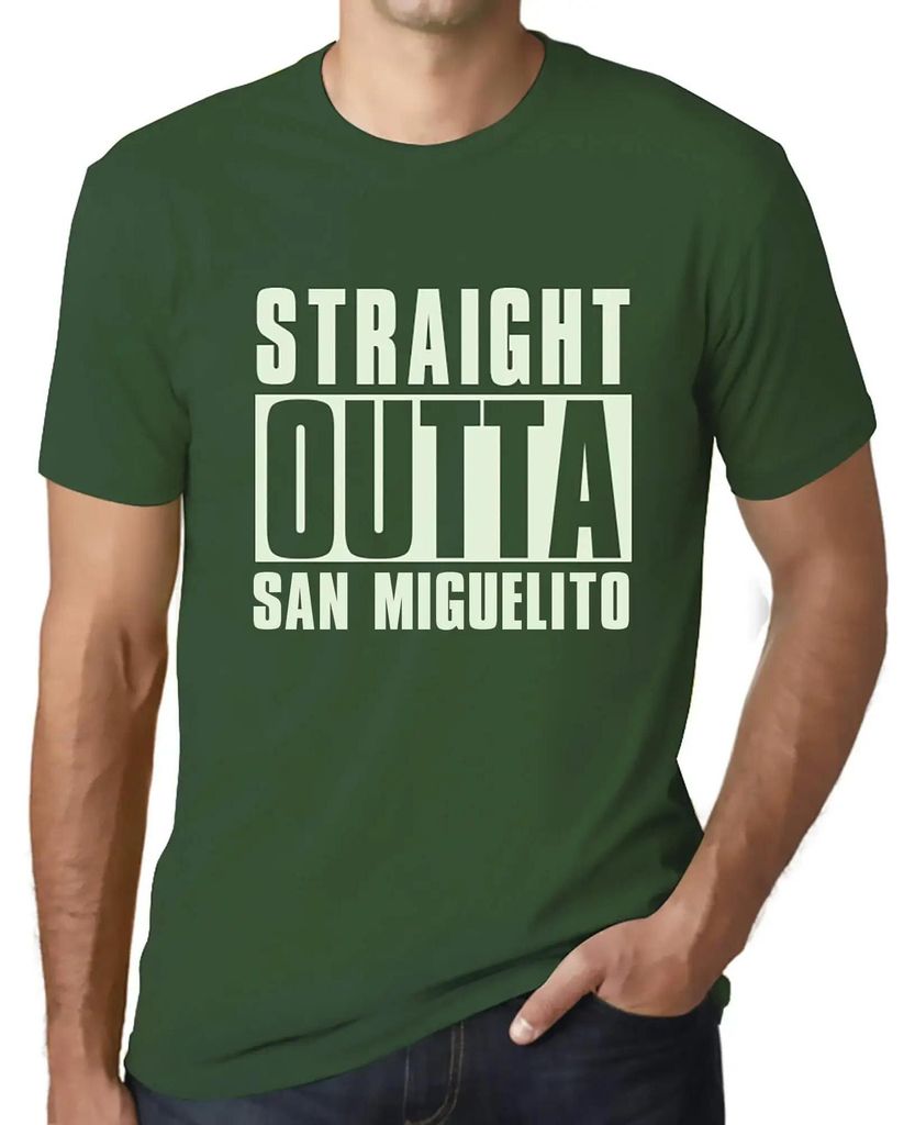 Herren Grafik T-Shirt Straight Outta San Miguelito Öko-Verantwortlich Vintage Jahrgang Kurzarm Lustige Druck Geburtstag Geschenk Mann