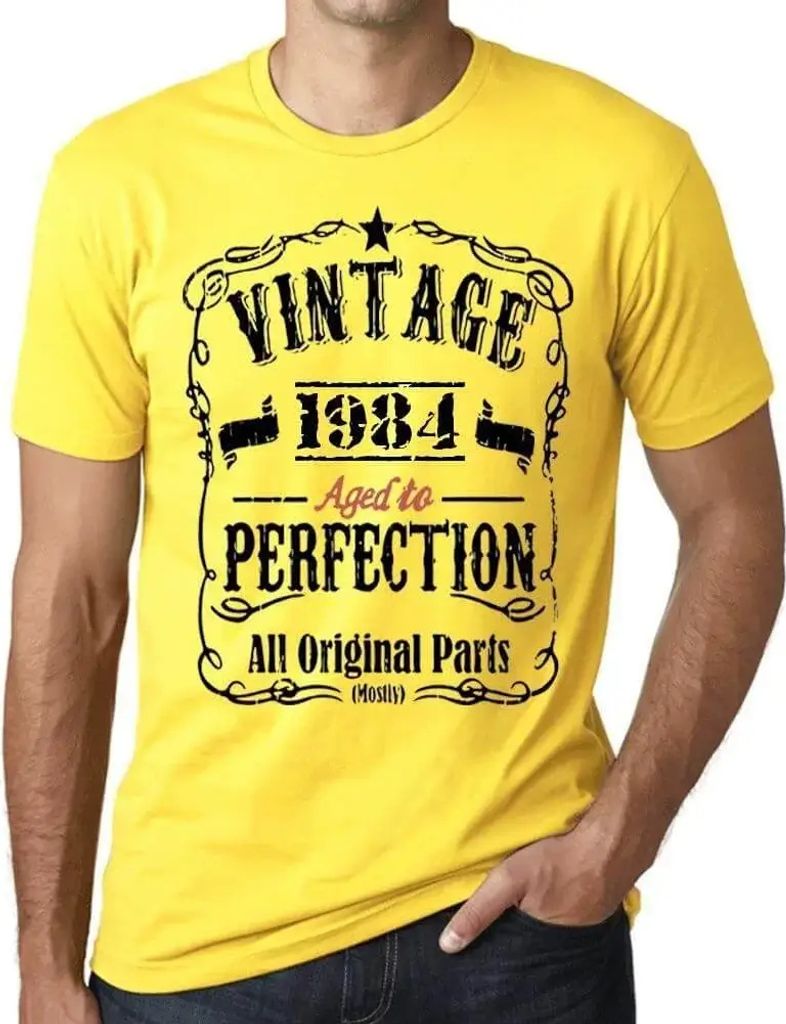 Herren Grafik T-Shirt Alle Originalteile bis zur Perfektion gealtert 1984 – All Original Parts Aged to Perfection 1984 – Geschenk 40. Geburtstag