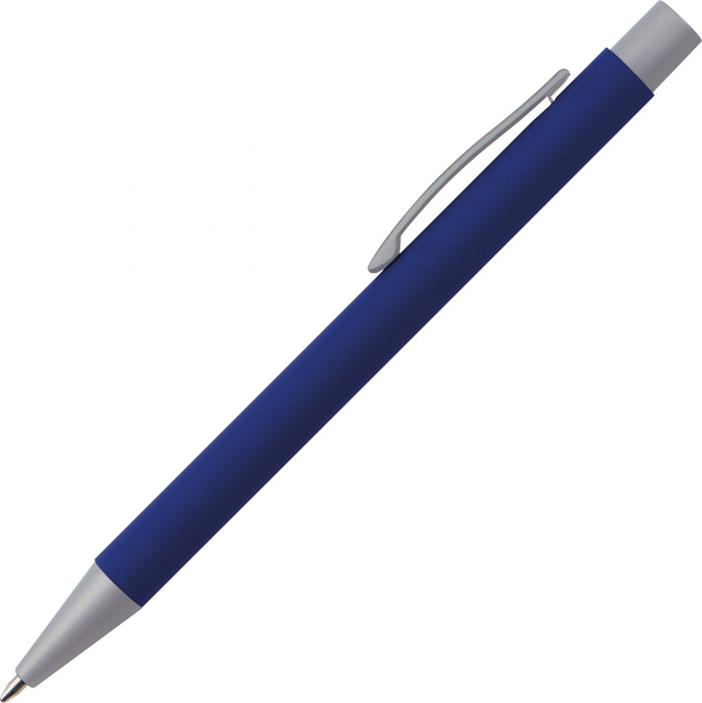 Kugelschreiber / aus Metall mit rubber finish Oberfläche / Farbe: blau