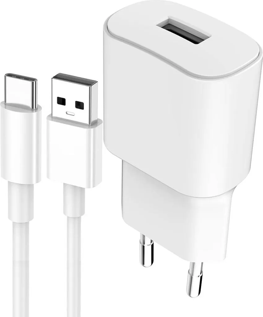 Kit Ricarica WOW USB-A 2.4A + Cavo USB-C | Bianco Puro e Veloce - 1