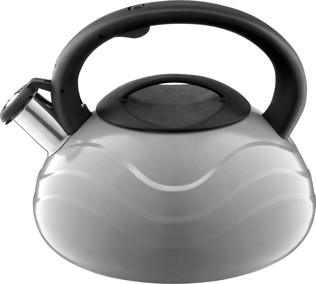 Wasserkessel EDELSTAHL Flötenkessel INDUKTION Teekessel Grau AMBITION 2,5 l