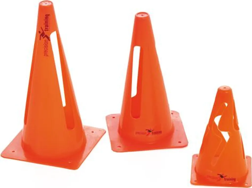 Cônes d'entraînement orange 38 cm flexibles et incassables - Pack de 4 pcs