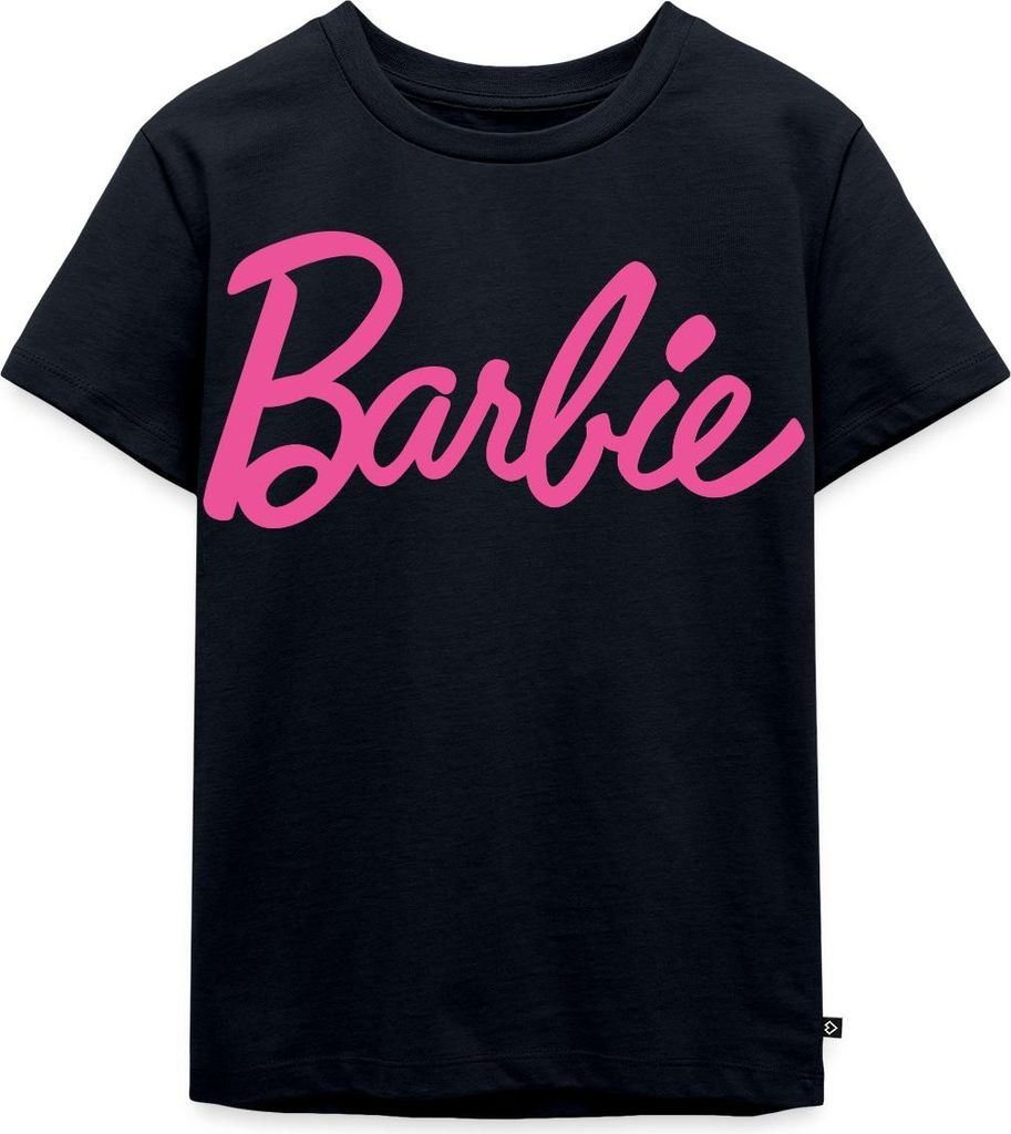 Spreadshirt Barbie Klassisches Logo Kinder Premium T-Shirt, 110/116 (4 Jahre), Navy