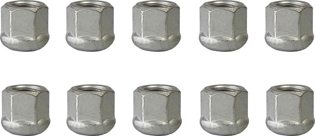 10x Radmutter M16x1,5 Kugelbund R16 silber 25 mm | Schlüsselweite 24 mm kompatibel mit Ford Transit I 66 RWD Transit I 71 RWD Transit II 76 RWD Tr...