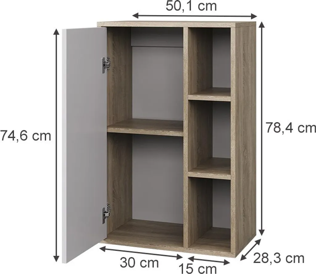 Meuble de Rangement pour Livres et Dossiers Vicco Berno, Format Compact