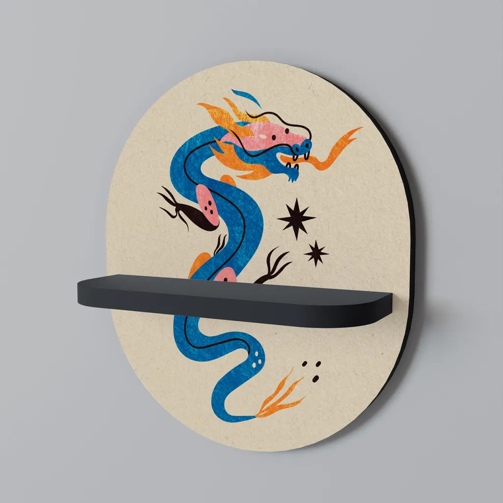 Regal Schwarz CRÉATURES MYTHOLOGIQUES : Étagère Ovale Design et Robuste