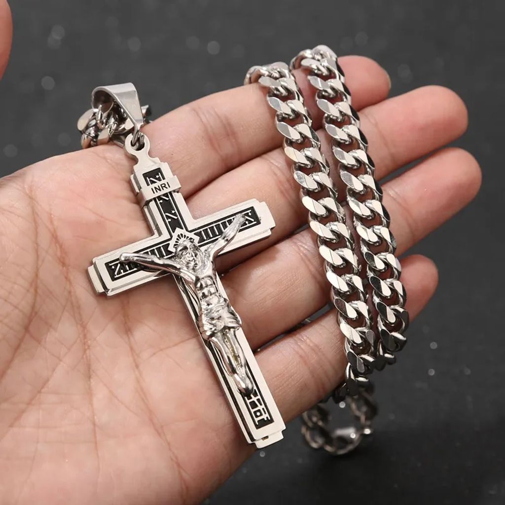 Kreuzkette Halskette Anhänger mit Kreuz Jesus