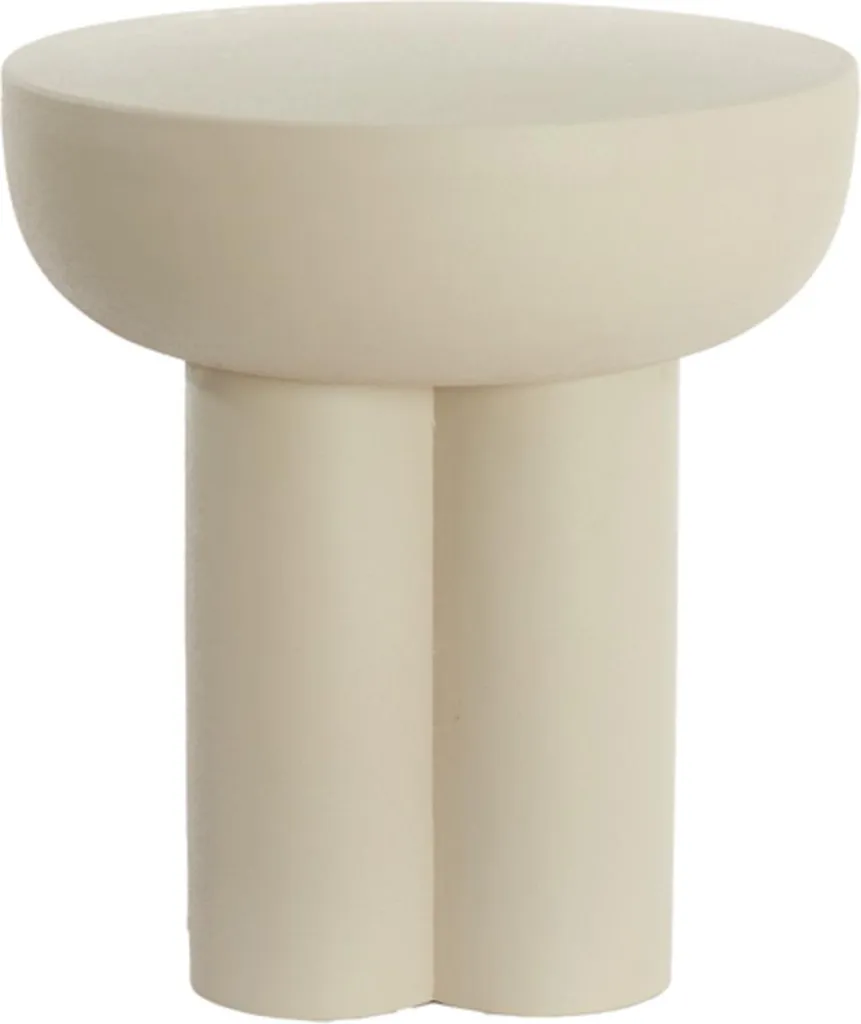 Table d'appoint Light & Living Mikola crème Ø46x50 cm pour salon chic