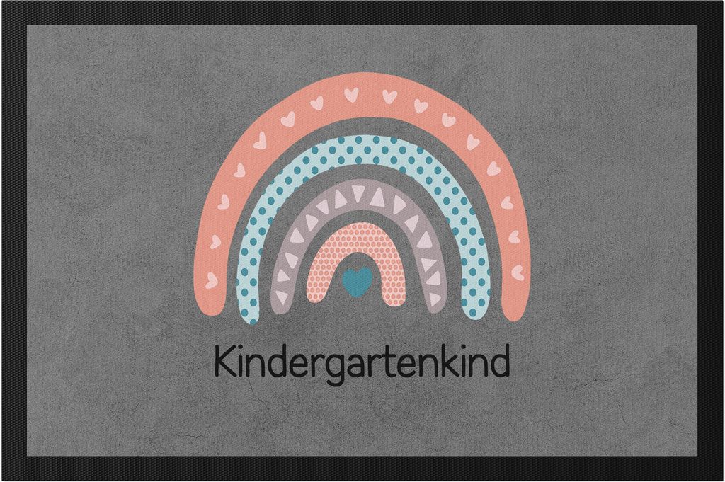 Kindergartenkind Fußmatte Geschenk Kindergarten Start Kita Herzen Regenbogen Mädchen Motiv
