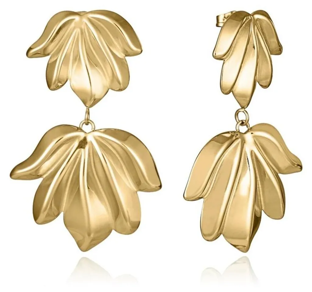 Boucles d'oreilles chic plaqué or pour mariage ou soirée habillée