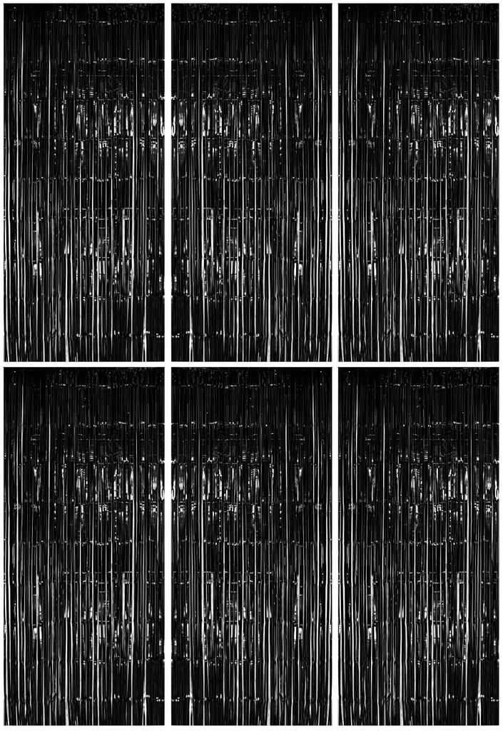 6x Lametta Vorhang - schwarz - 91x244 cm Produktbild 