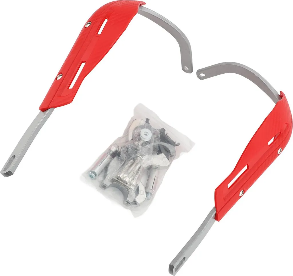Protection guidon moto ajustable en alliage aluminium rouge et argent - 2
