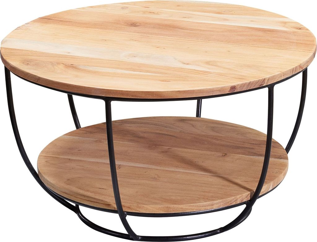 WOHNLING Couchtisch 60x34,5x60 cm Akazie Massivholz / Produktbild 