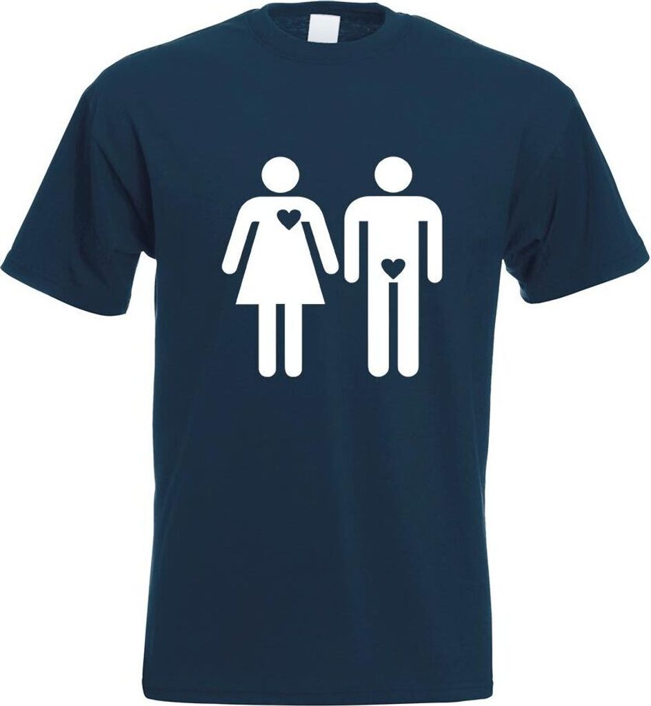 Kiwistar - T-Shirt - Navy - Wahre Liebe Motiv Bedruckt Funshirt Design Print - mit Motiv Bedruckt - Funshirt Design - Sport - Freizeit - Herren - S