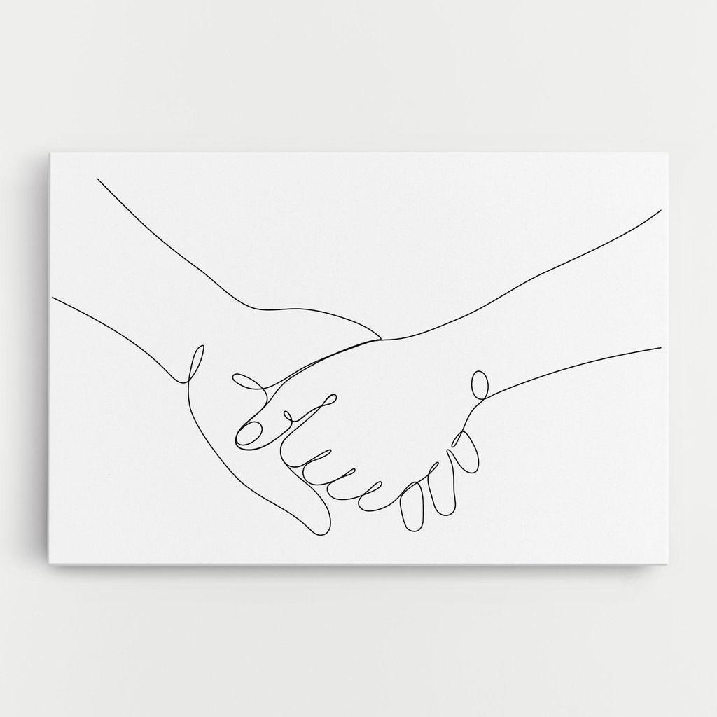 ARTHUB Leinwandbild 40x60 cm, Minimalistic Hands | Wohnzimmerdekoration, Hängende Bilder, Wanddekoration, Heimdekoration, Abstrakte, Minimalisti...