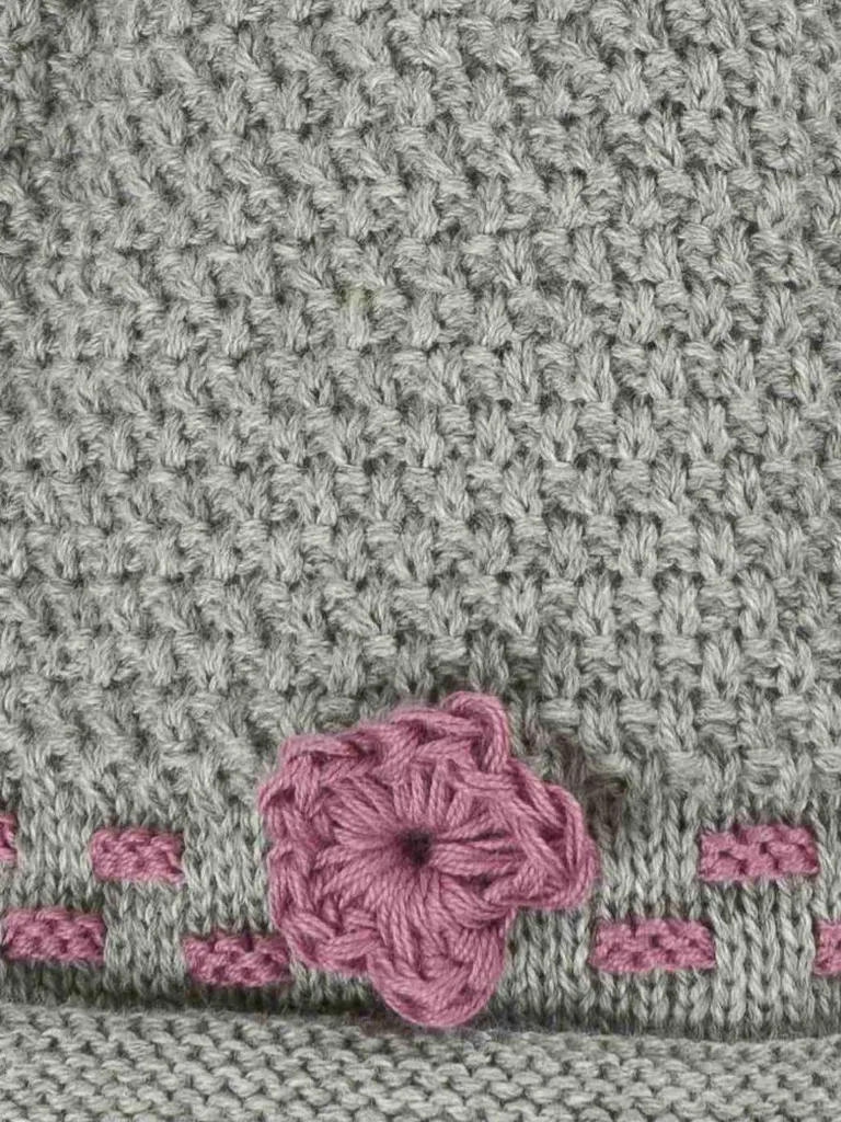 Döll Accessori Bambina: Cappello Grigio 100% Cotone con Fiore - 3