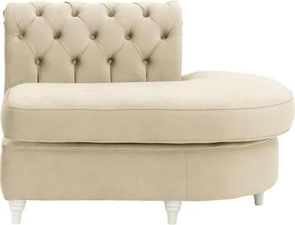 Chesterfield Modul - Abschlusselement rund, rechts (ECR)-Velluto 2-white