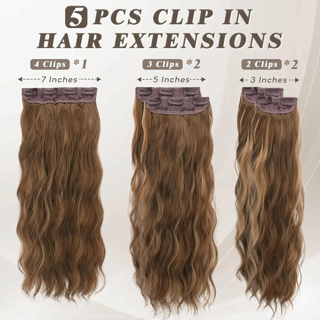 Extensions de Cheveux pour Mariage et Soirée 50cm Clips Ondulées - 2