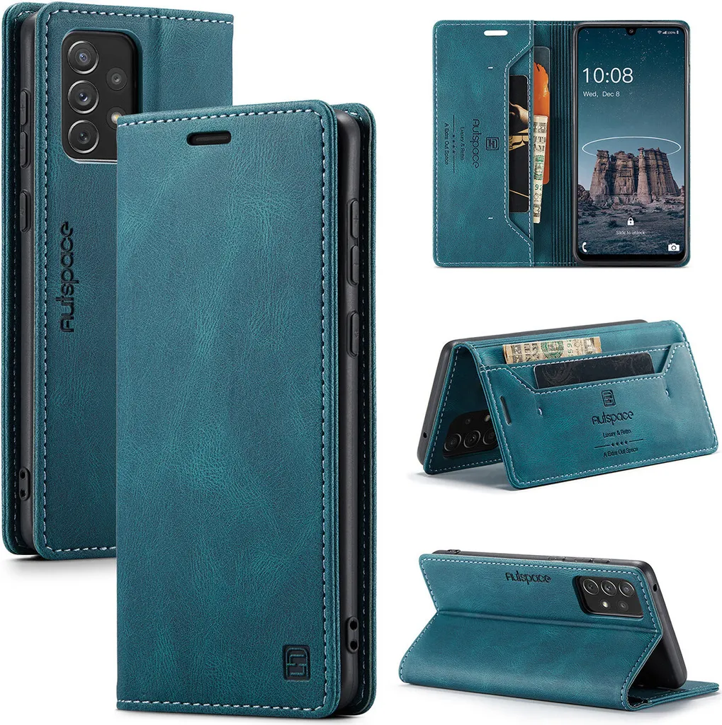 Custodia Samsung A33 5G Blu - Cover Robusta con Porta Carte