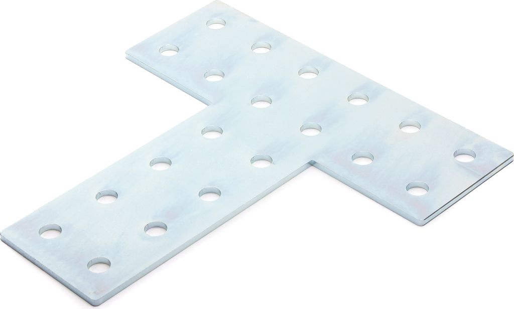 Verbinderplatte B-Typ Nut 6, T - 40x120x120mm, Stahl 2mm galvanisch verzinkt