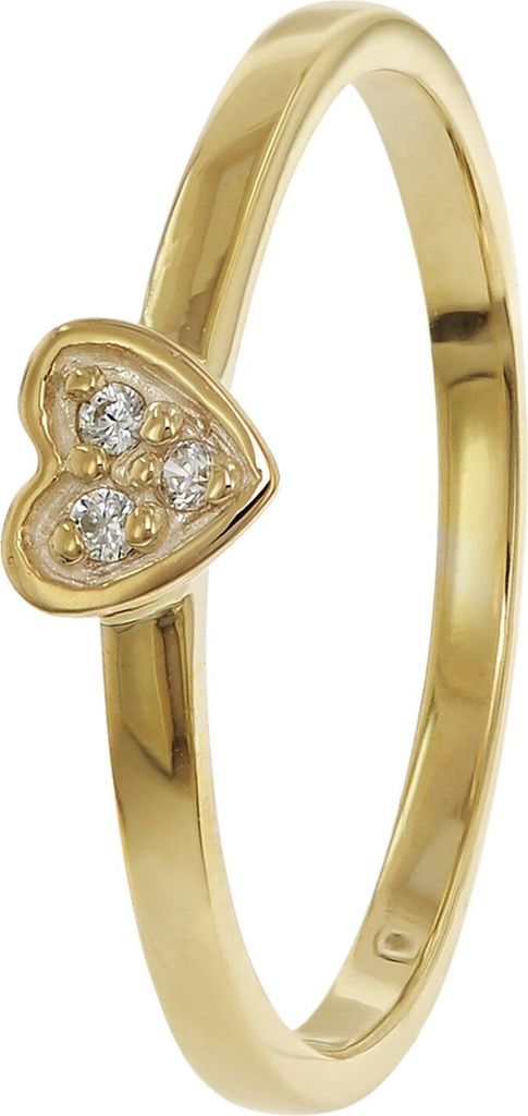 trendor 41538 Damenring Gold 333/8K Herz mit Zirkonias, 50/15,9