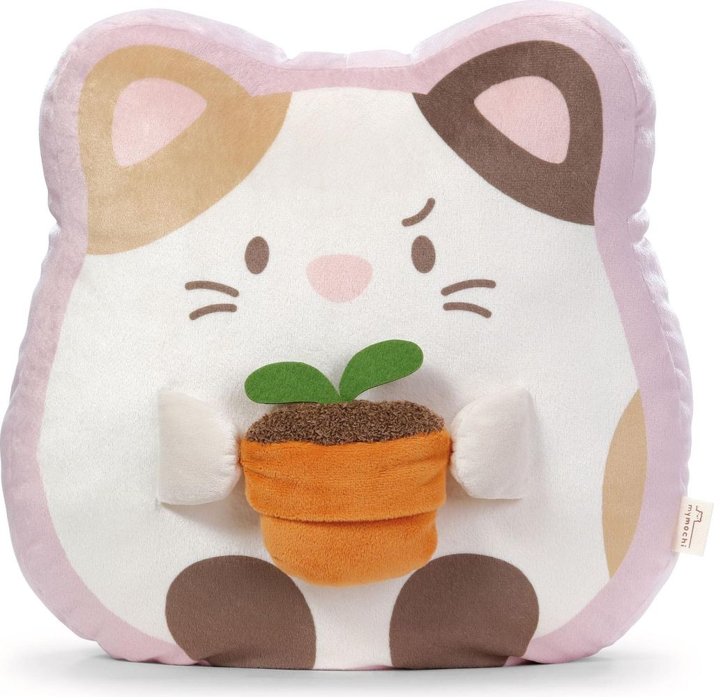NICI Kuscheltier Katze Angy mit Blumentopf 35x33x12cm - weiß - Weiches mymochi Plüschtier – stylisches Stofftier zum Kuscheln oder als Accessoi...