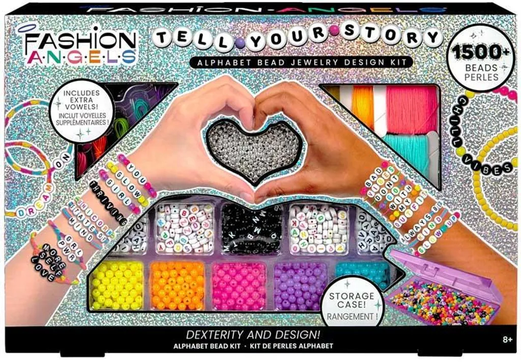 Coffret Bijoux à Messages Personnalisés avec 1500 Perles Lettres et Styles