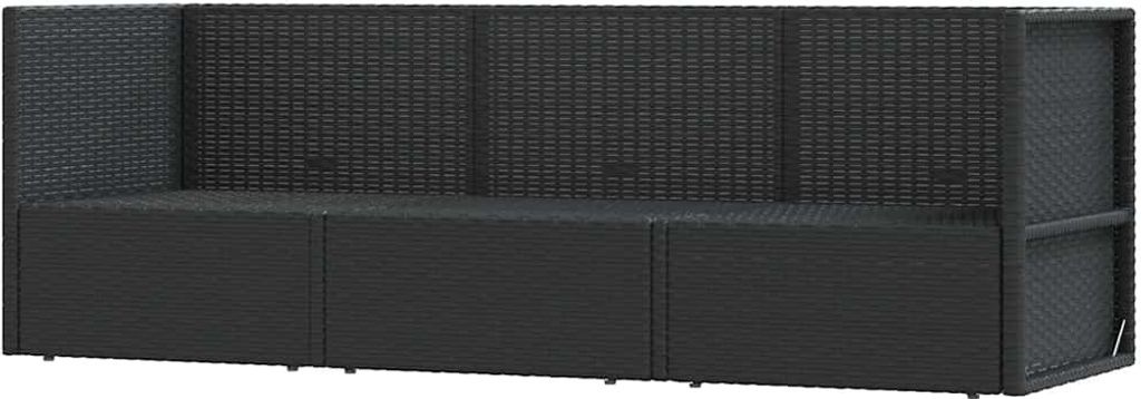 vidaXL 3-tlg. Garten-Lounge-Set mit Kissen Schwarz Poly Produktbild 2