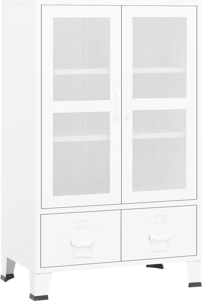 vidaXL Lagerschrank Industrial Weiß 70x40x115 cm Metall Produktbild 