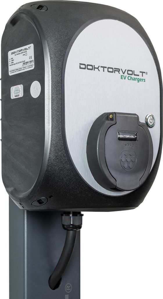 WALLBOX 22 kW Typ 2 + Stahlsäule Ladestation für Elektrofahrzeuge DOKTORVOLT
